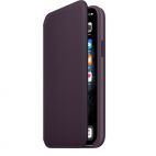 Skórzane etui folio do iPhone 11 Pro Max Apple - śliwkowe - zdjęcie