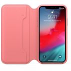 Etui do iPhone Xs Max Apple Leather Folio - zgaszony róż - zdjęcie