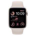 Apple Watch SE 2 44mm aluminium w kolorze księżycowej poświaty z paskiem sportowym w kolorze księżycowej poświaty - zdjęcie
