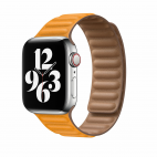 Apple pasek do Apple Watch 38/40/41/42 mm z karbowanej skóry rozmiar S/M - kalifornijski mak - zdjęcie