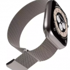 Pasek do Apple Watch 44/45/ 46mm Puro Milanese Magnetic Band titanium - zdjęcie