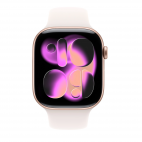 Apple Watch S11 42mm aluminium w kolorze różowe złoto z paskiem sportowym w kolorze łagodny róż S/M - zdjęcie