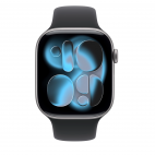 Apple Watch S11 46mm aluminium w kolorze gwiezdnej szarości z paskiem sport. w kolorze czarnym S/M - zdjęcie