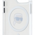 Etui do iPhone 15 Pro Karl Lagerfeld IML Metal MagSafe białe - zdjęcie