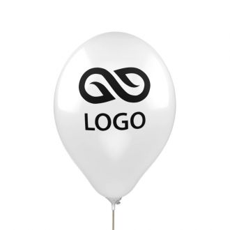 Balony z nadrukiem - Balon 30cm - Biały z Logo - zdjęcie główne