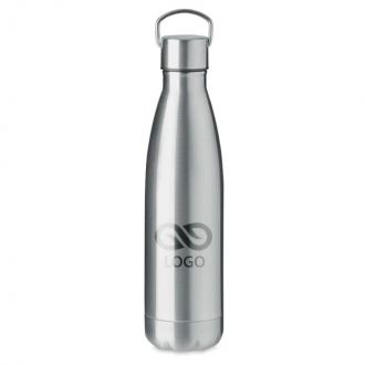 Butelka dwuścienna 500ml MATIS - srebrny mat - zdjęcie główne
