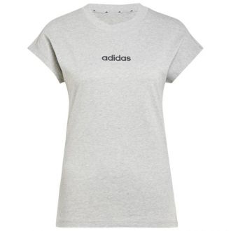 Koszulka damska adidas Essentials Linear Cotton szara - zdjęcie główne