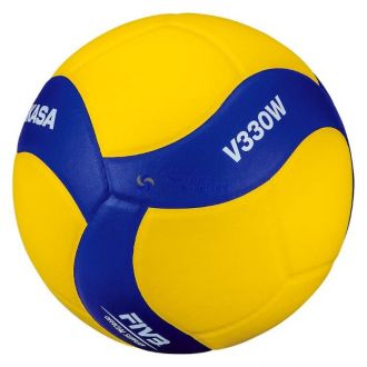 Piłka siatkowa MIKASA V330W granatowo-żółta rozmiar 5 meczowa - zdjęcie główne