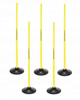 Tor przeszkód slalomowy 160cm laski + podstawa 1,5kg Żółty - zdjęcie główne