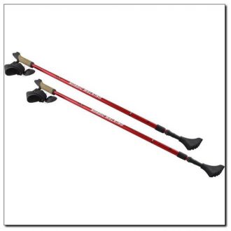 Kije Nordic Walking Nils Extreme czerwone aluminiowe - zdjęcie główne