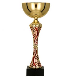 Puchar metalowy złoto-czerwony H-24,5cm, R-80mm 8364G - zdjęcie główne