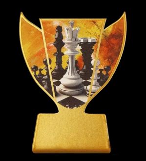 Trofeum metalowe - Szachy - zdjęcie główne
