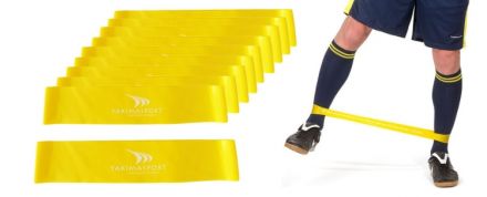Guma fitness - zestaw 20 gum ŻÓŁTE - mały opór - zdjęcie główne