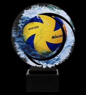 Trofeum metalowe z marmurową podstawą - Siatkówka - zdjęcie główne