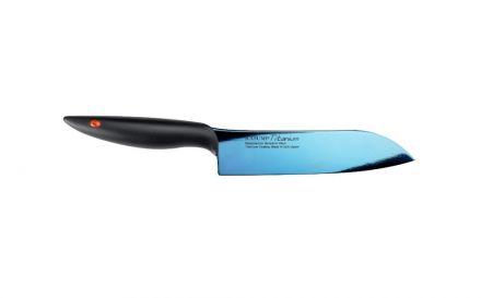 Kasumi Nóż Santoku kuty Titanium dł. 18 cm, niebieski (K-22018-B) - zdjęcie główne