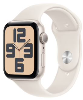 Apple Watch SE2 44mm aluminium w kolorze księżycowej poświaty z paskiem sportowym w kolorze księżycowej poświaty M/L - zdjęcie główne