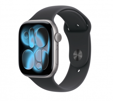 Apple Watch S11 42mm aluminium w kolorze gwiezdnej szarości z paskiem sport. w kolorze czarnym S/M - zdjęcie główne