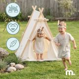 Namiot tipi dla dzieci Mamabrum – domek do pokoju i ogrodu, z girlandą, lampkami LED i matą