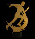 Trofeum metalowe z marmurową podstawą - Bieganie