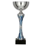 Puchar metalowy srebrno-niebieski H-33,5cm, R-120mm 8365C