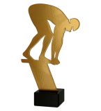 Trofeum metalowe z marmurową podstawą - pływanie, ML-SWI