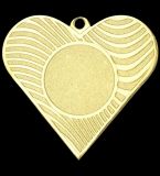 Medal złoty 50mm serce z miejscem na emblemat MMC36050