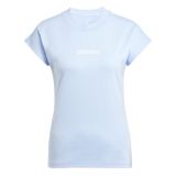 Koszulka damska adidas Essentials Linear Cotton błękitna