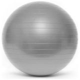 Piłka gimnastyczna fitness SMJ 65cm srebrna z pompką