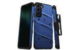 ZIZO BOLT Series - Pancerne etui Samsung Galaxy S22+ ze szkłem 9H na ekran + uchwyt z podstawkš (niebieski)