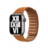 Apple pasek do Apple Watch 38/40/41/42 mm z karbowanej skóry rozmiar M/L - złocisty brąz