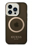 Etui do iPhone 14 Pro Guess Gold Outline MagSafe czarny