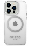 Etui do iPhone 14 Pro Max Guess Outline Silver MagSafe - przezroczysty