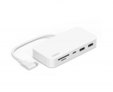 Przejściówka Belkin USB-C 6w1 USB-C/USB-A/SD/microSD/Gigabit Ethernet - biały
