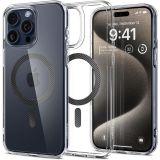 Etui do iPhone 15 Pro Max Spigen Ultra Hybrid MagSafe Carbon Crystal Clear