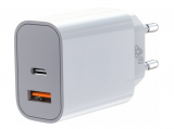 Ładowarka sieciowa TB USB C + USB A 2x3A 20W Power Delivery biała