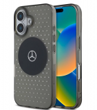 Etui do iPhone 16 Mercedes Star Pattern MagSafe - czarny