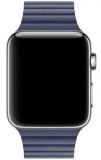 Apple pasek Apple Watch 41mm z karbowanej skóry w kolorze nocnego błękitu - rozmiar L