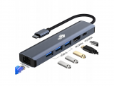 Przejściówka TB USB-C HUB 6w1 - HDMI, USBx3, PD, RJ-45