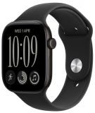 Apple Watch S12 GPS 42 mm aluminium w kolorze czarnym z paskiem sportowym w kolorze czarnym M/L