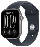 Apple Watch S12 42mm aluminium w kolorze gwiezdnej szarości z paskiem sportowym w kolorze granatowym - S/M